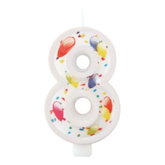 Vela Estampada 9,5 cm Balãozinho "8"