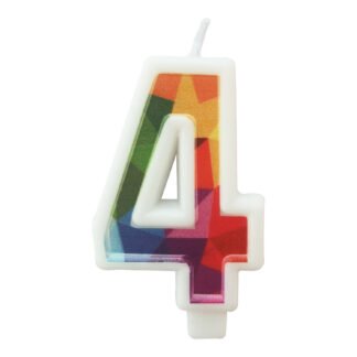 Vela Estampada 9,5 cm Colorida "4"