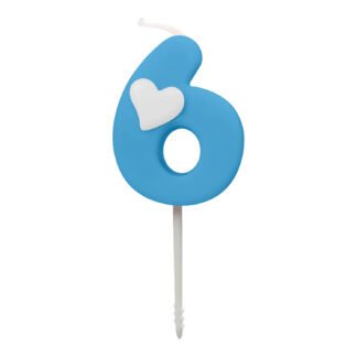 Vela Baby 4,5 cm Azul "6"