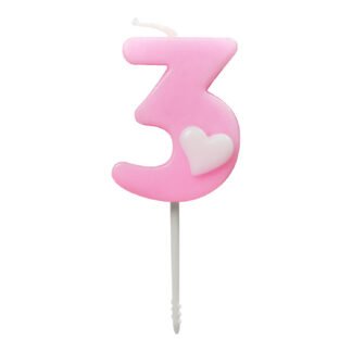 Vela Baby 4,5 cm Rosa "3"