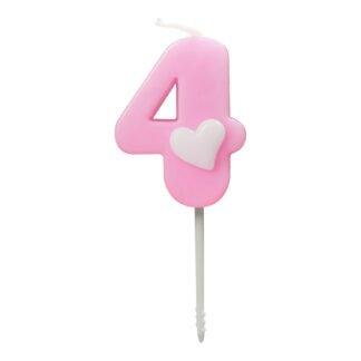 Vela Baby 4,5 cm Rosa "4"