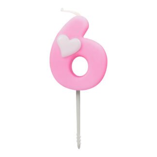 Vela Baby 4,5 cm Rosa "6"