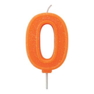 Vela Neon 7,5 cm Laranja "0"