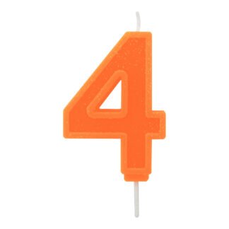 Vela Neon 7,5 cm Laranja "4"