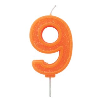 Vela Neon 7,5 cm Laranja "9"