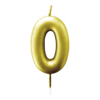 Vela Metalizada 6 cm Ouro "0"