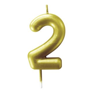 Vela Metalizada 6 cm Ouro "2"