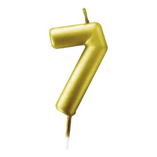 Vela Metalizada 6 cm Ouro "7"