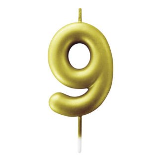 Vela Metalizada 6 cm Ouro "9"