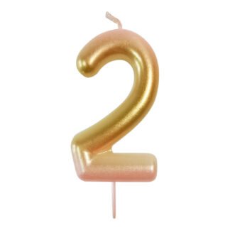 Vela Metalizada 8,3 cm Degrade Rosa "2"