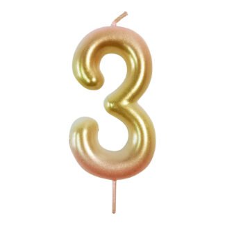 Vela Metalizada 8,3 cm Degrade Rosa "3"