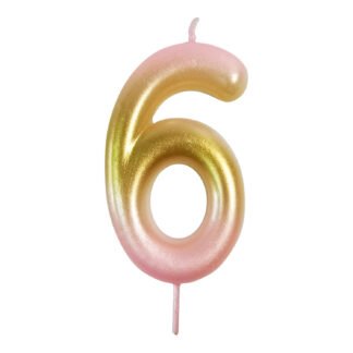 Vela Metalizada 8,3 cm Degrade Rosa "6"