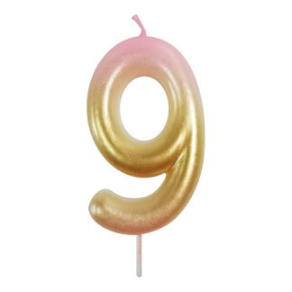 Vela Metalizada 8,3 cm Degrade Rosa "9"