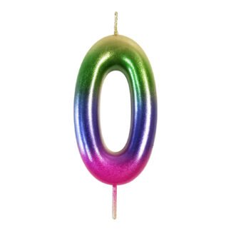 Vela Metalizada 8,3 cm Degrade Holografica "0"