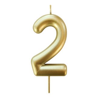 Vela Metalizada 8,3 cm Ouro "2"