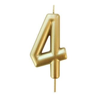 Vela Metalizada 8,3 cm Ouro "4"