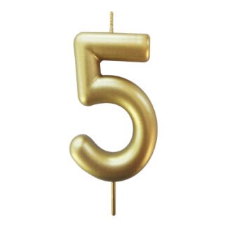 Vela Metalizada 8,3 cm Ouro "5"