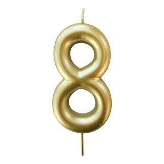 Vela Metalizada 8,3 cm Ouro "8"