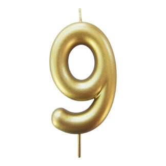 Vela Metalizada 8,3 cm Ouro "9"