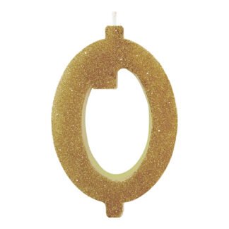 Vela Glitter 11 cm Ouro "0"