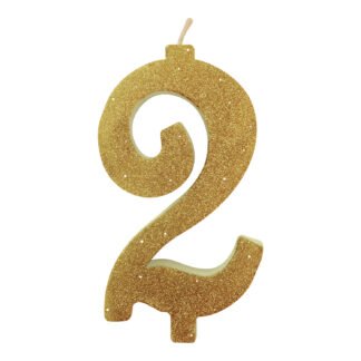 Vela Glitter 11 cm Ouro "2"