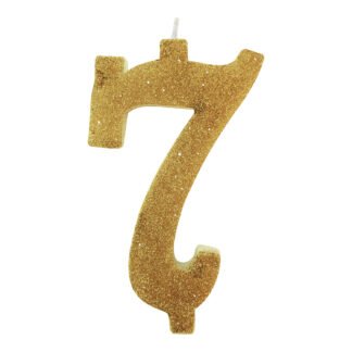 Vela Glitter 11 cm Ouro "7"