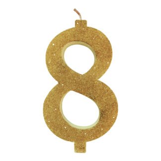 Vela Glitter 11 cm Ouro "8"
