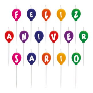 Vela Feliz Aniversário 2,5 cm Balões Colorido