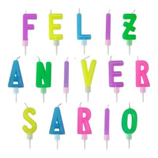 Vela Feliz Aniversário 2,5 cm Colorido