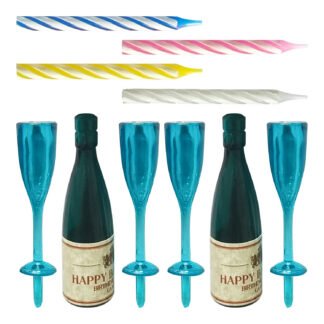 Vela Champanhe e Taças 6x3cm c/ 6