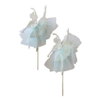 Topo de Bolo Bailarina Azul c/ 2 (4.3*9.3cm)