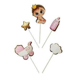 Topo de Bolo Cha Revelação Menina