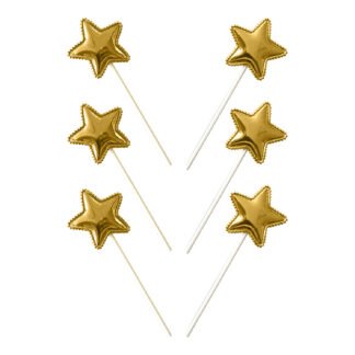 Topo de Bolo Estrelinhas Ouro c/ 6 (4.2*11.5cm)