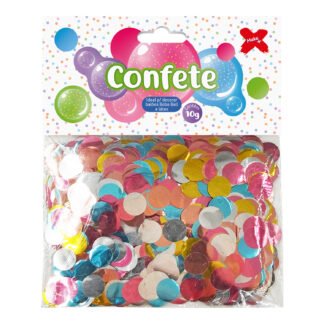 Confete 10 gramas Colorido Papel Metalizado Redondo 1 cm