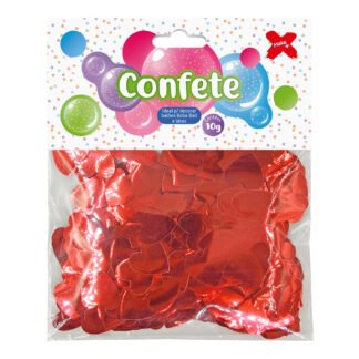 Confete 10 gramas Vemelho Papel Metalizado Coração 1,5