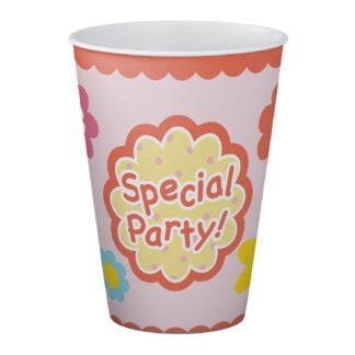 ACESSORIO FESTA COP. DE PAPEL 250 ML C/ 8 PCS - Florzinhas