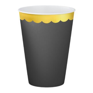 ACESSORIO FESTA COP. DE PAPEL 250 ML C/ 8 PCS - Metalico Luxo Preto