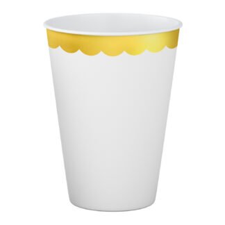 ACESSORIO FESTA COP. DE PAPEL 250 ML C/ 8 PCS - Metalico Luxo Branco