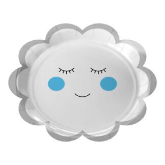 ACESSORIO FESTA PRAT. DE PAPEL 18 CM C/ 8 PCS - Nuvem