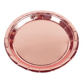 ACESSORIO FESTA PRAT. DE PAPEL 18 CM C/ 8 PCS - Metalico Rose Gold
