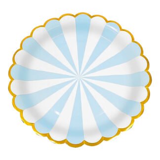 ACESSORIO FESTA PRAT. DE PAPEL 18 CM C/ 8 PCS - Metalico Azul CANDY