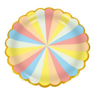 ACESSORIO FESTA PRAT. DE PAPEL 18 CM C/ 8 PCS - Metalico Colorido CANDY