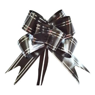 Laço Fácil G (28mmx47cm) - Preto e Filete Duplo Prata c/ 10