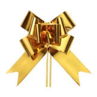 Laço Fácil P (11mmx20,5cm) - Metalico Dourado c/ 10