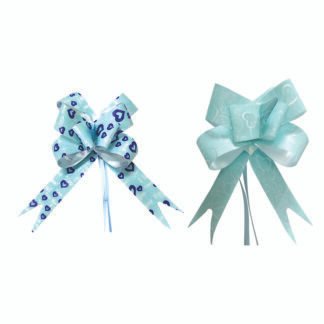 Laço Fácil GG (45mmx71cm) - Estampado Coração Azul c/ 5