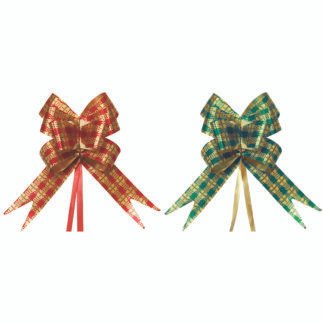 Laço Fácil M (17mmx34cm) - Estampado Xadrez e Dourado c/ 10