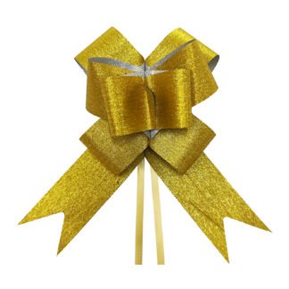 Laço Fácil G (28mmx47cm) - Glitter Dourado c/ 10