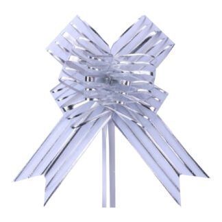 Laço Fácil G (32mmx47cm) - Organza Prata c/ 5