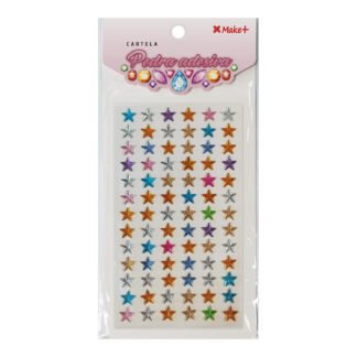 CARTELA PEDRA ADESIVA - ESTRELINHAS COLORIDO 10MM"A"