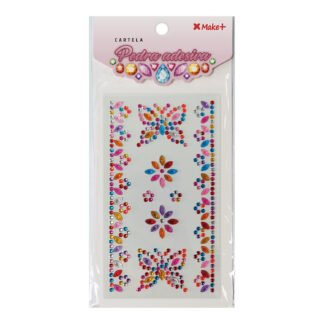 CARTELA PEDRA ADESIVA - BORBOLETAS COLORIDO "A"